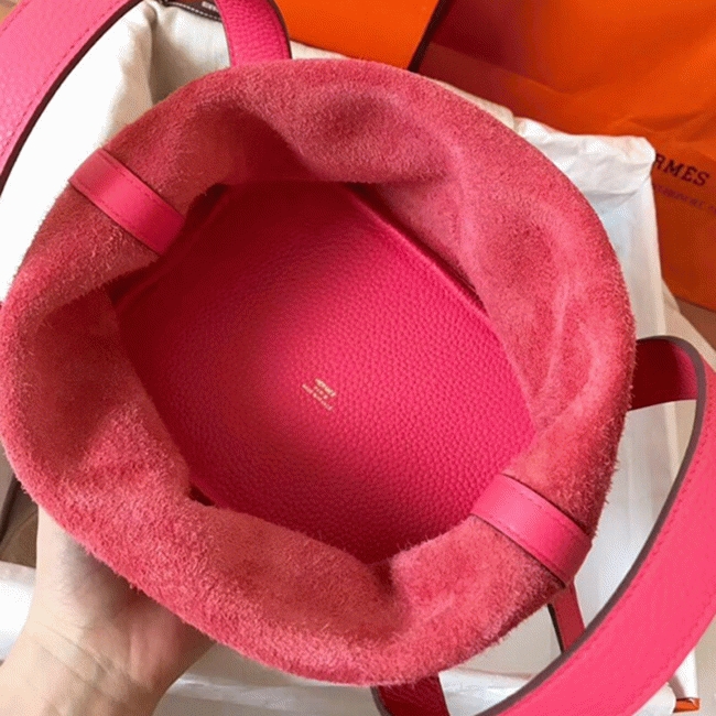 Rose lipstick cheap replica Hermes Picotin Lock 22cm handbag angle 4