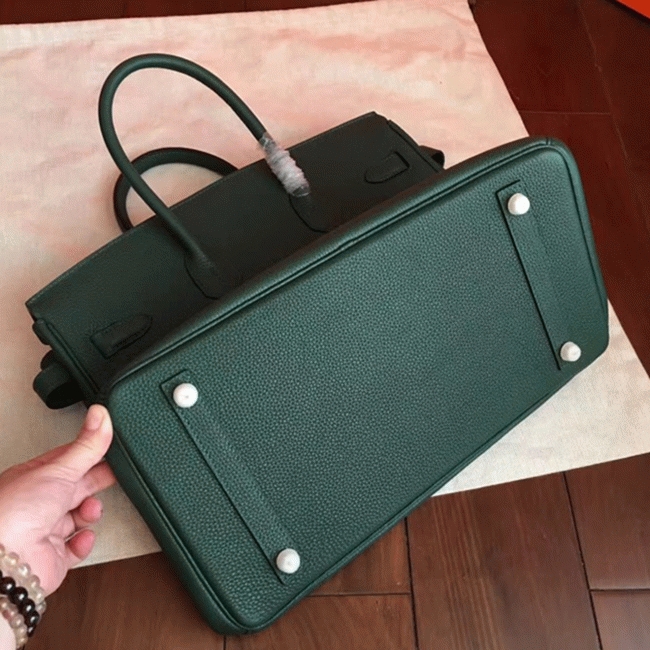 Vert Shade Replica Designer Hermes Birkin 35cm Tote angle 4