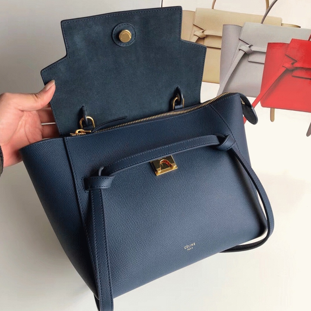 Celine Micro Belt Bag Knockoff in Navy Blue angle 5