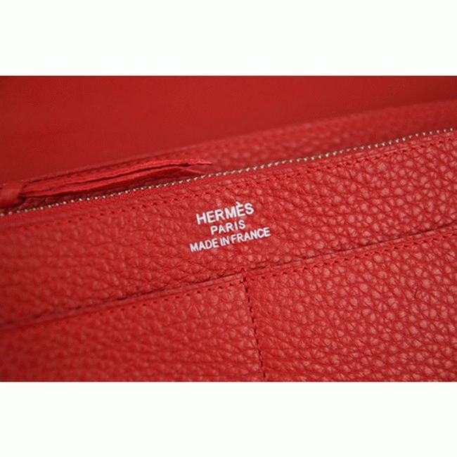 Red AAA replica Hermes Dogon combine wallet angle 4
