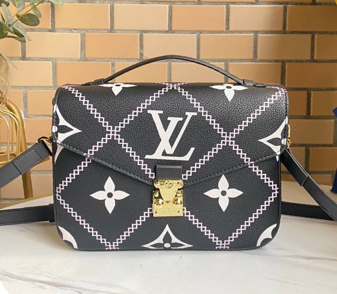 Louis Vuitton Spring 2022 Monogram Empreinte Pochette Metis Handbag In Black