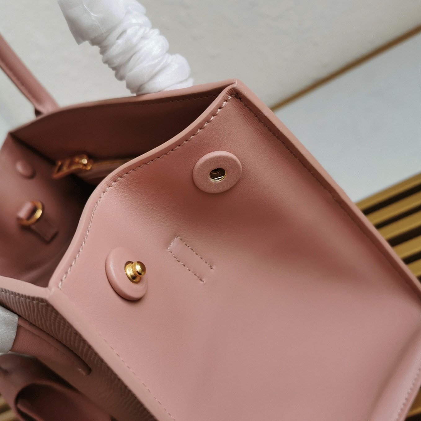 Prada Monochrome Small Bag Replica in Pink angle 2