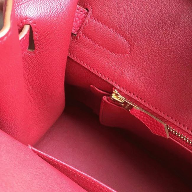 Budget Red Hermes Birkin 30cm Fake Bag angle 3