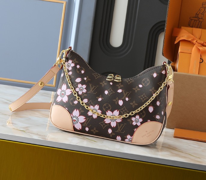 X TM Monogram Canvas Boulogne PM With Cherry Blossom