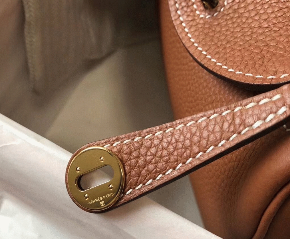 Top replica Hermes Lindy Mini handbag in gold angle 5