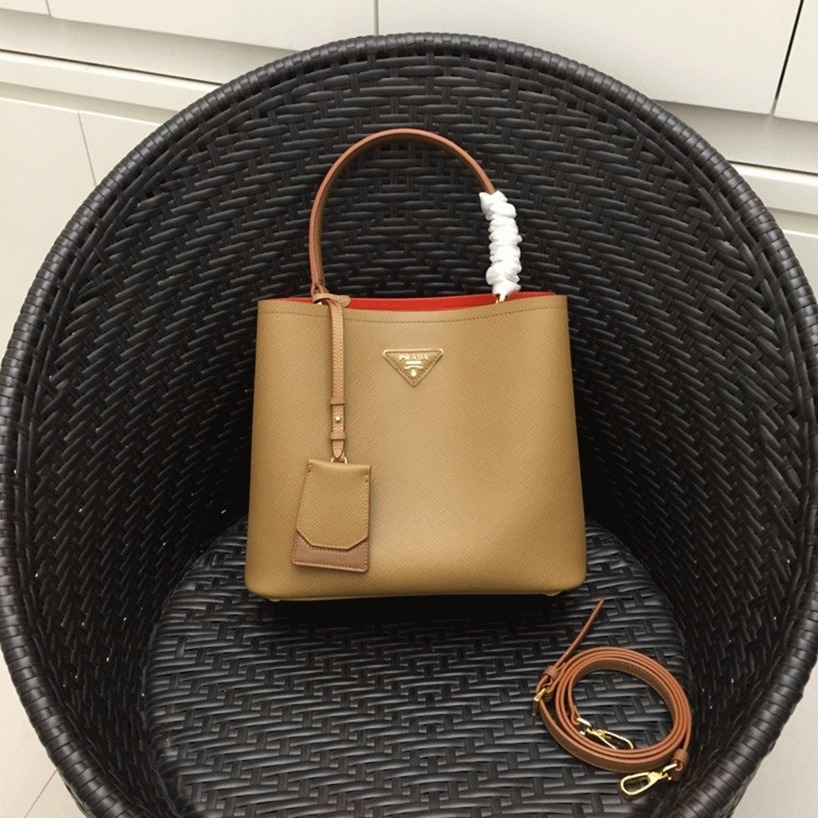 Brown Prada Large Panier Bag Replica angle 5
