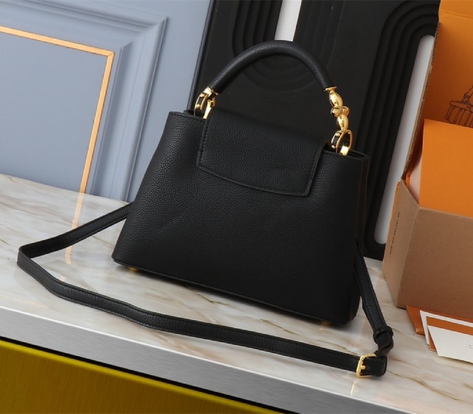 Louis Vuitton Capucines BB Handbag In Black angle 2