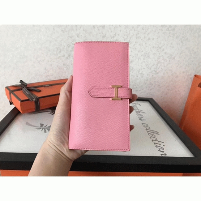 Pink Replica Hermes Bearn Wallet angle 4