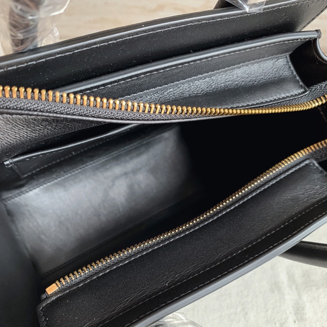 Celine Nano Luggage Tote Bag Replica in Black angle 4