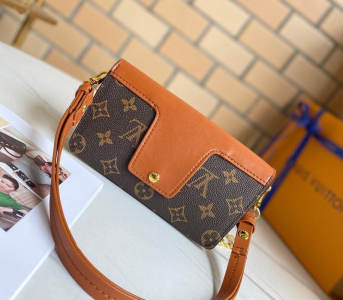 Louis Vuitton Monogram Canvas Padlock On Strap Bag In Caramel angle 2