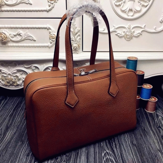 Brown AAA Fake Hermes Victoria II 35cm Bag angle 2