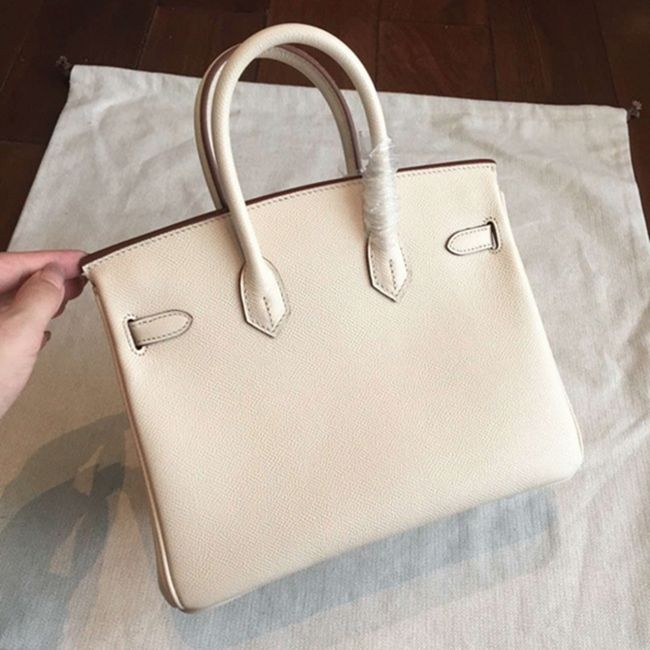 Beige Hermes Birkin 25cm Affordable Copy angle 4