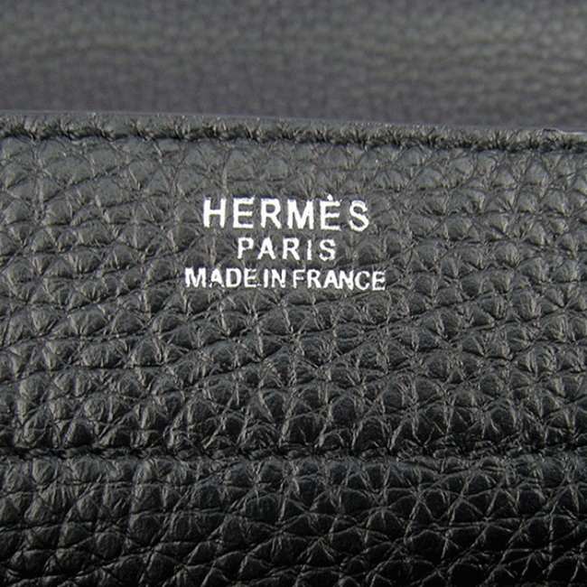 Black Calf Leather Replica Hermes Sac A Depeches 38cm Briefcase angle 3