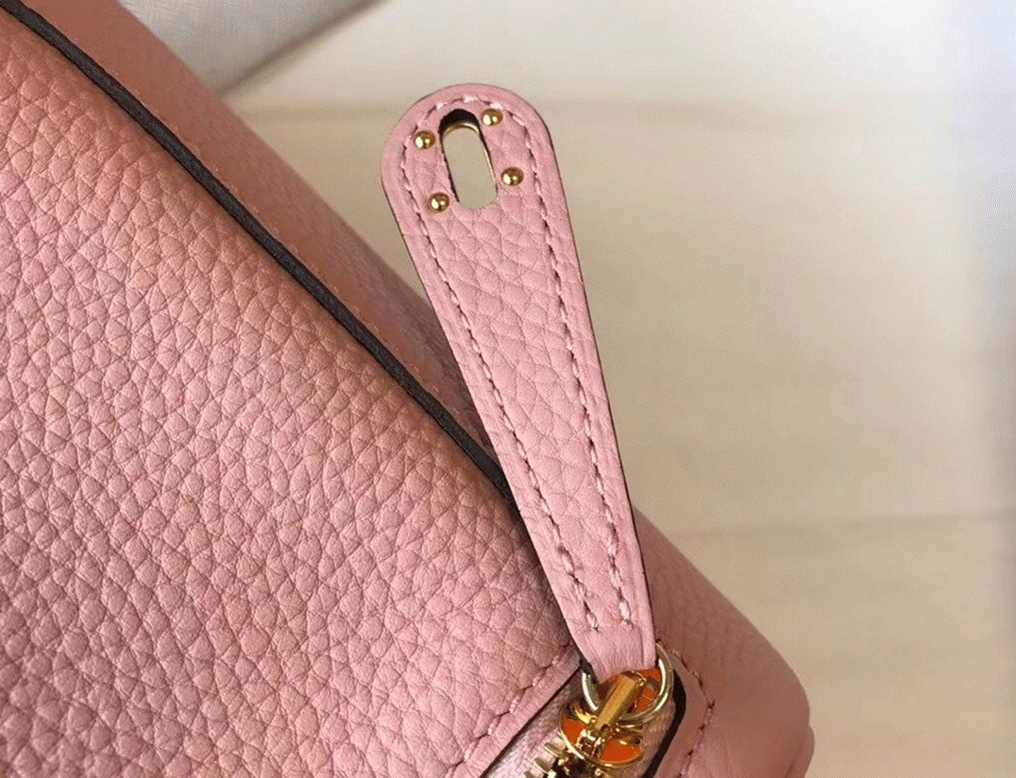 Top replica Hermes Lindy Mini handbag in pink angle 3
