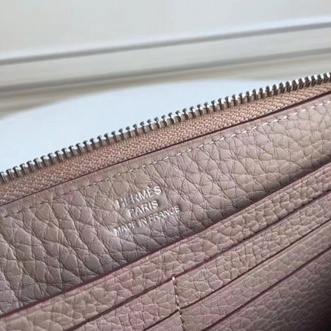 Grey Luxury Imitation Hermes Wallet Azap Zipped angle 4