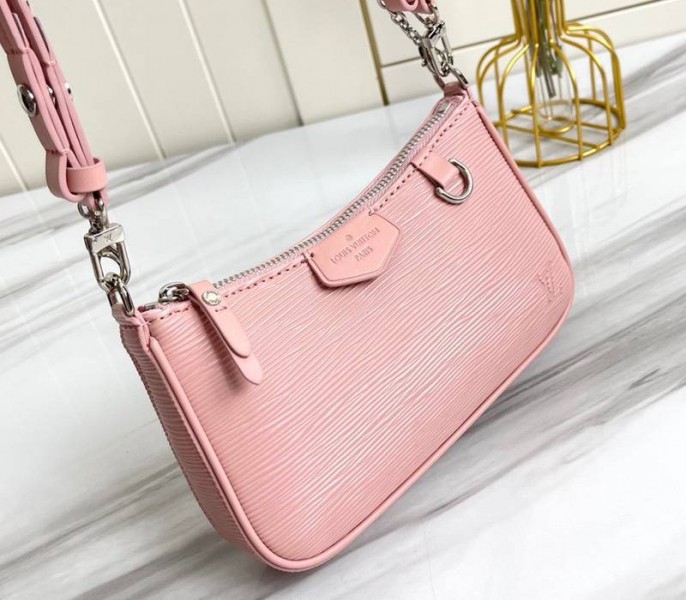 Louis Vuitton Epi Leather Easy Pouch On Strap In Rose Ballerine Pink angle 2