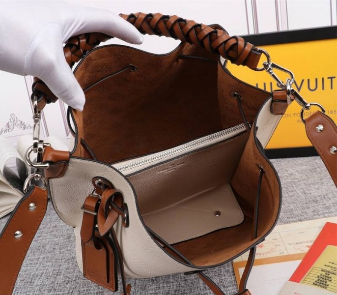 LV Mahina Muria Bag In Cream angle 5