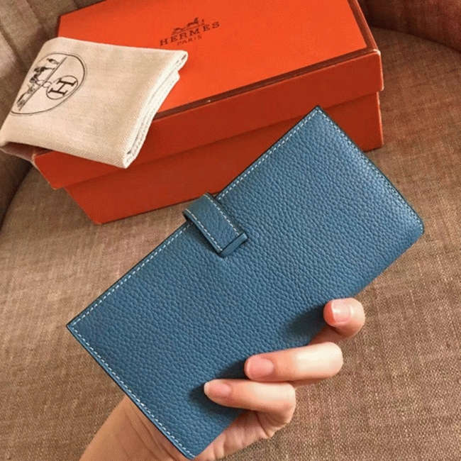 Blue Jean Clemence Knockoff Hermes Bearn Wallet angle 2