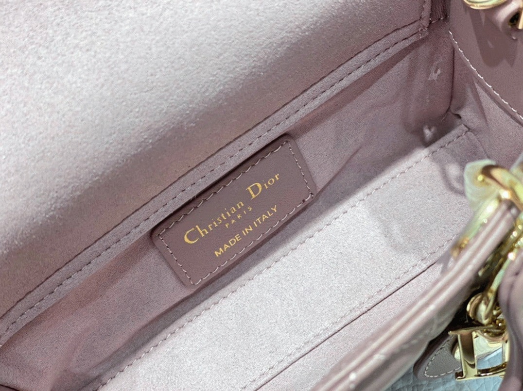 Dior Lady D-Joy Micro Bag Fake in Peony Pink Cannage Lambskin angle 5