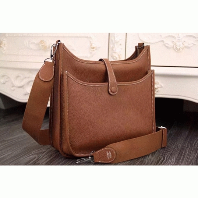 Brown Evelyne III PM Bag Replica Designer Hermes Classic Tote angle 5