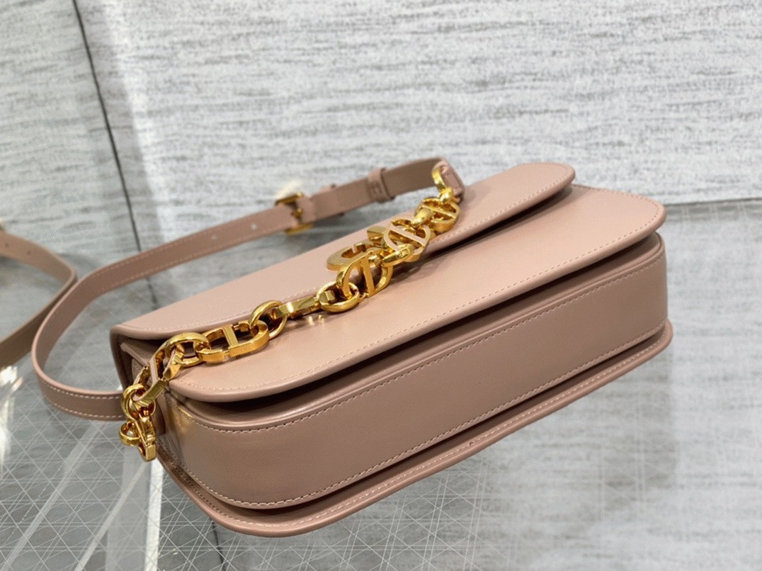 Dior 30 Montaigne Avenue Bag Fake in Heritage Pink Box Calfskin angle 5