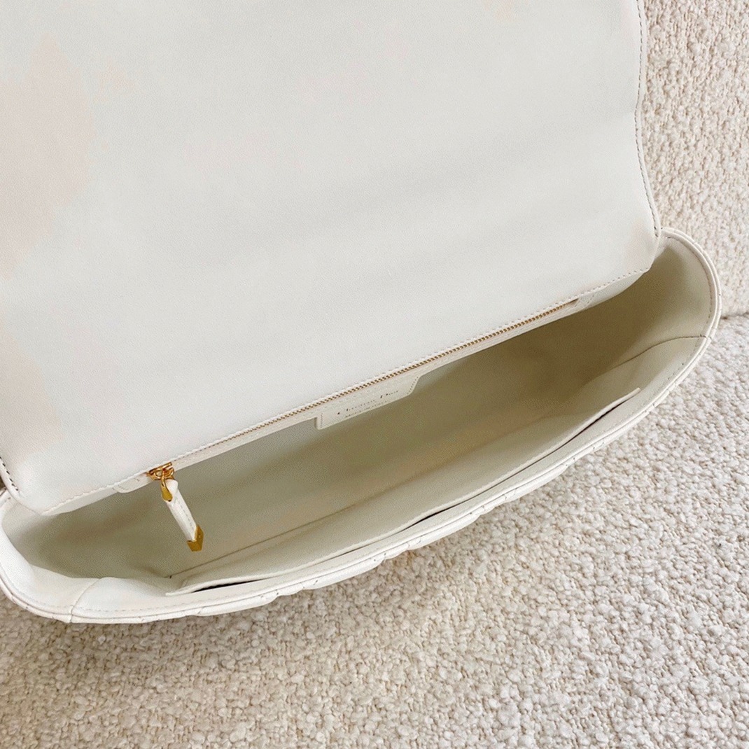 Dior Caro Large Bag Replica in White angle 2