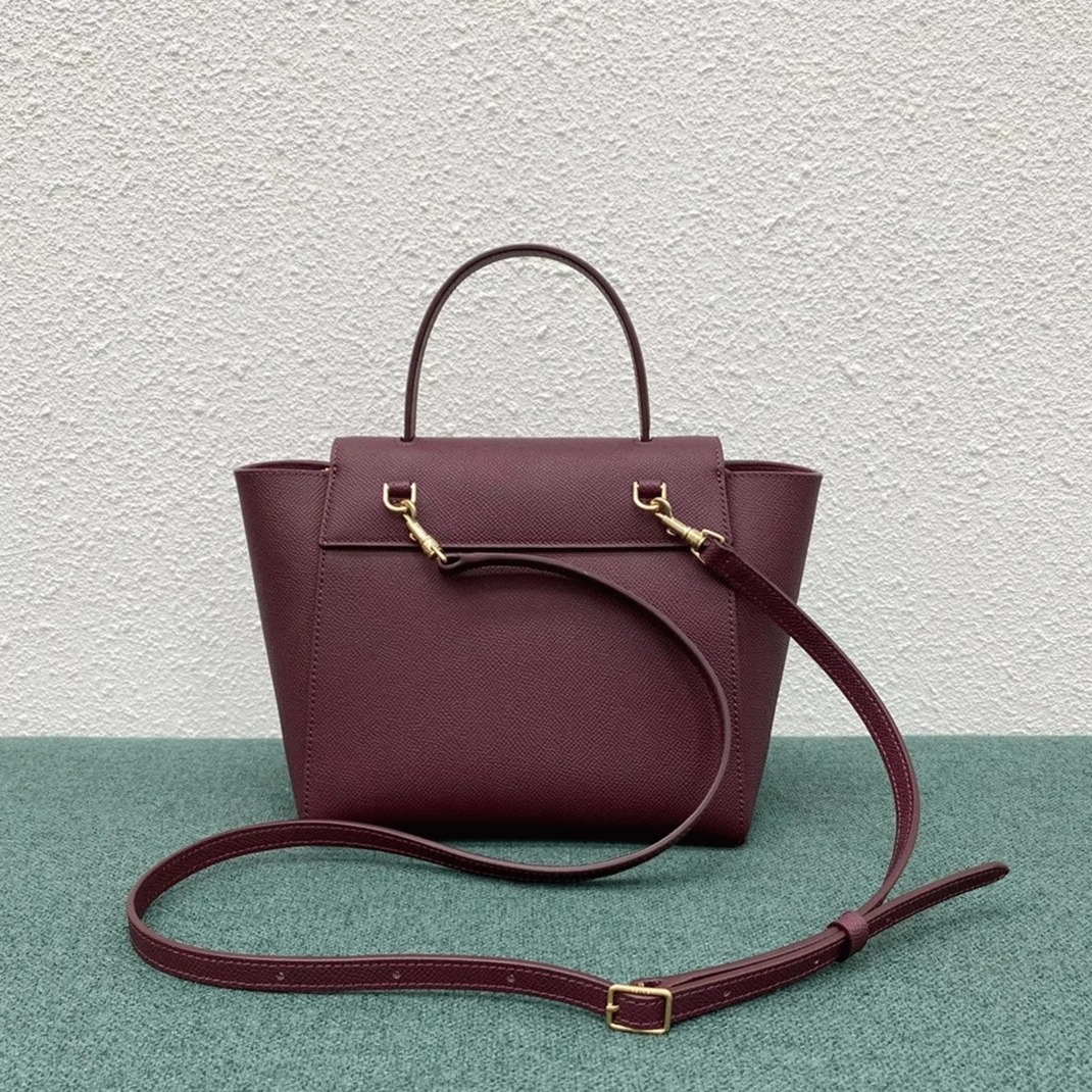 Celine Belt Nano Bag Fake in Bordeaux angle 4