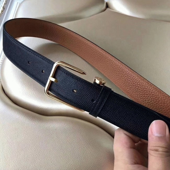 Top-rated fake Hermes Lennox belt in black angle 3