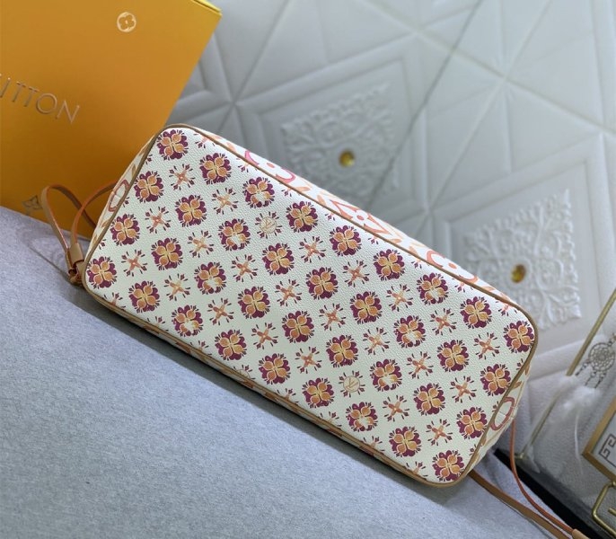Louis Vuitton LV By The Pool Monogram Tiles Canvas Neverfull MM Tote In Coral angle 4