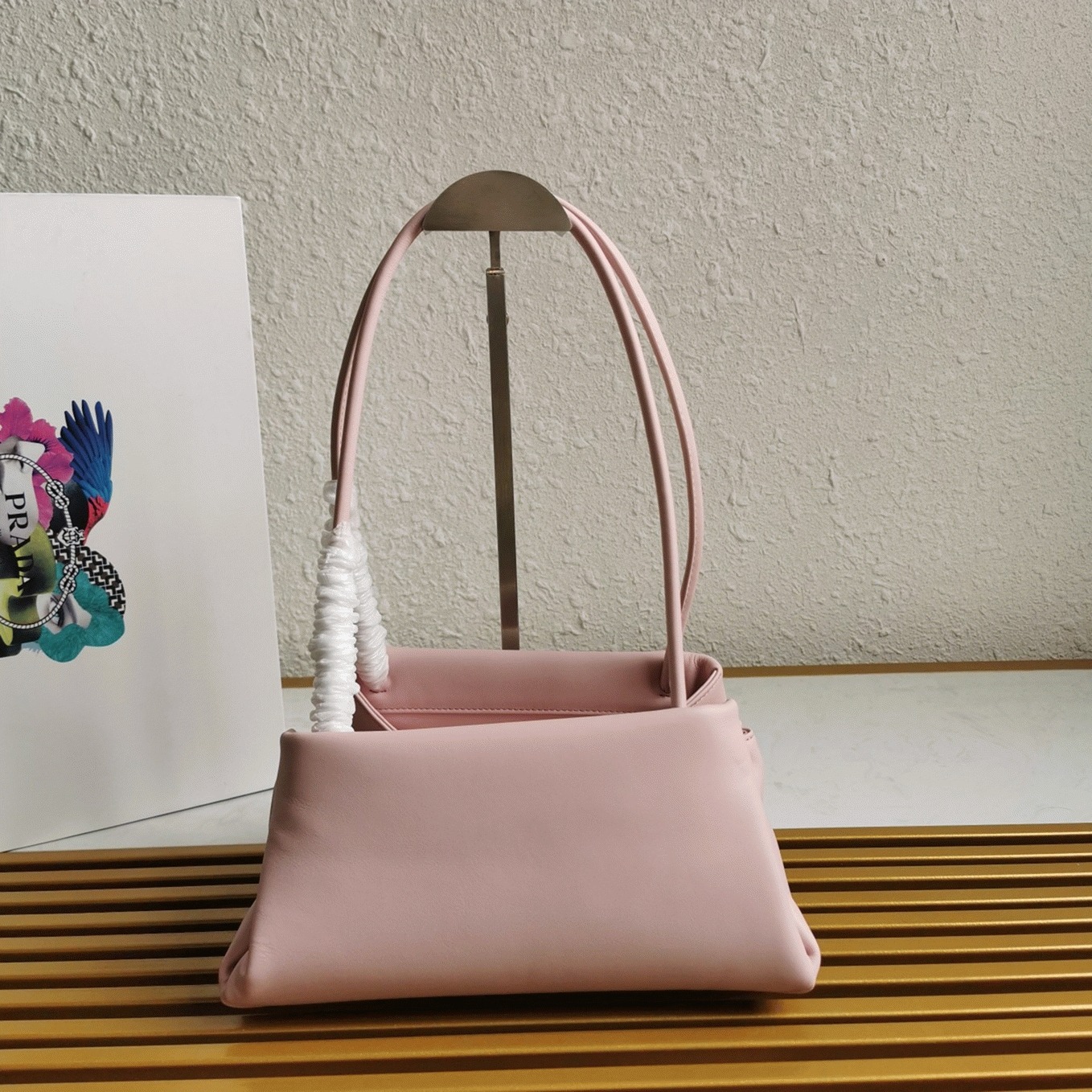 Prada Supernova Small Shoulder Bag Fake in Pink angle 4