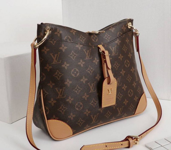 Louis Vuitton Monogram Canvas Odeon MM Bag In Natural angle 2