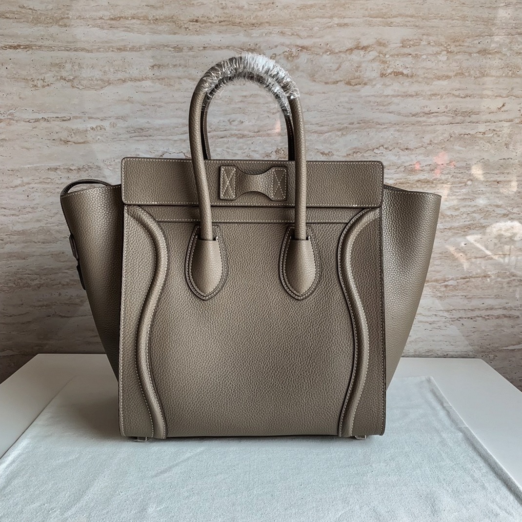 Celine Mini Luggage Tote Bag Knockoff in Souris angle 4