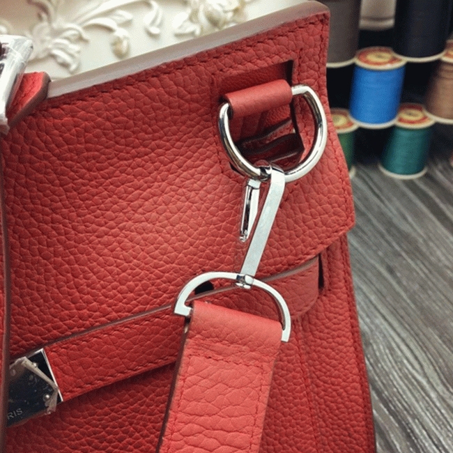 Large red fake Hermes Jypsiere 34cm handbag angle 3