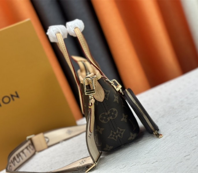 Louis Vuitton Monogram Canvas Neverfull BB Tote In Beige angle 3
