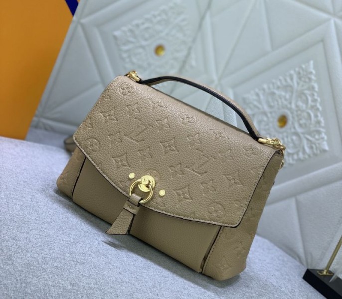 Louis Vuitton Monogram Empreinte Leather Blanche BB Handbag In Beige angle 2