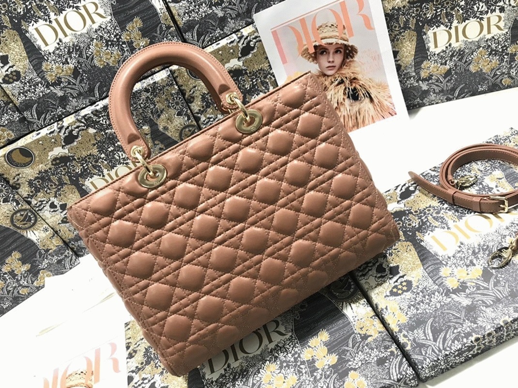 Dior Lady Dior Large Bag Imitation in Blush angle 4