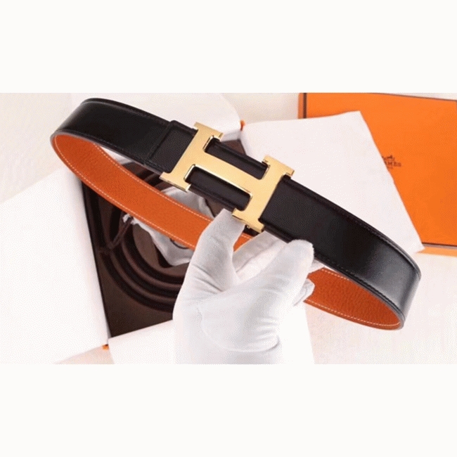Top replica Hermes H belt buckle in orange color angle 3