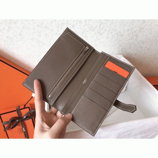 Black Taupe Fake Hermes Bearn Wallet angle 5