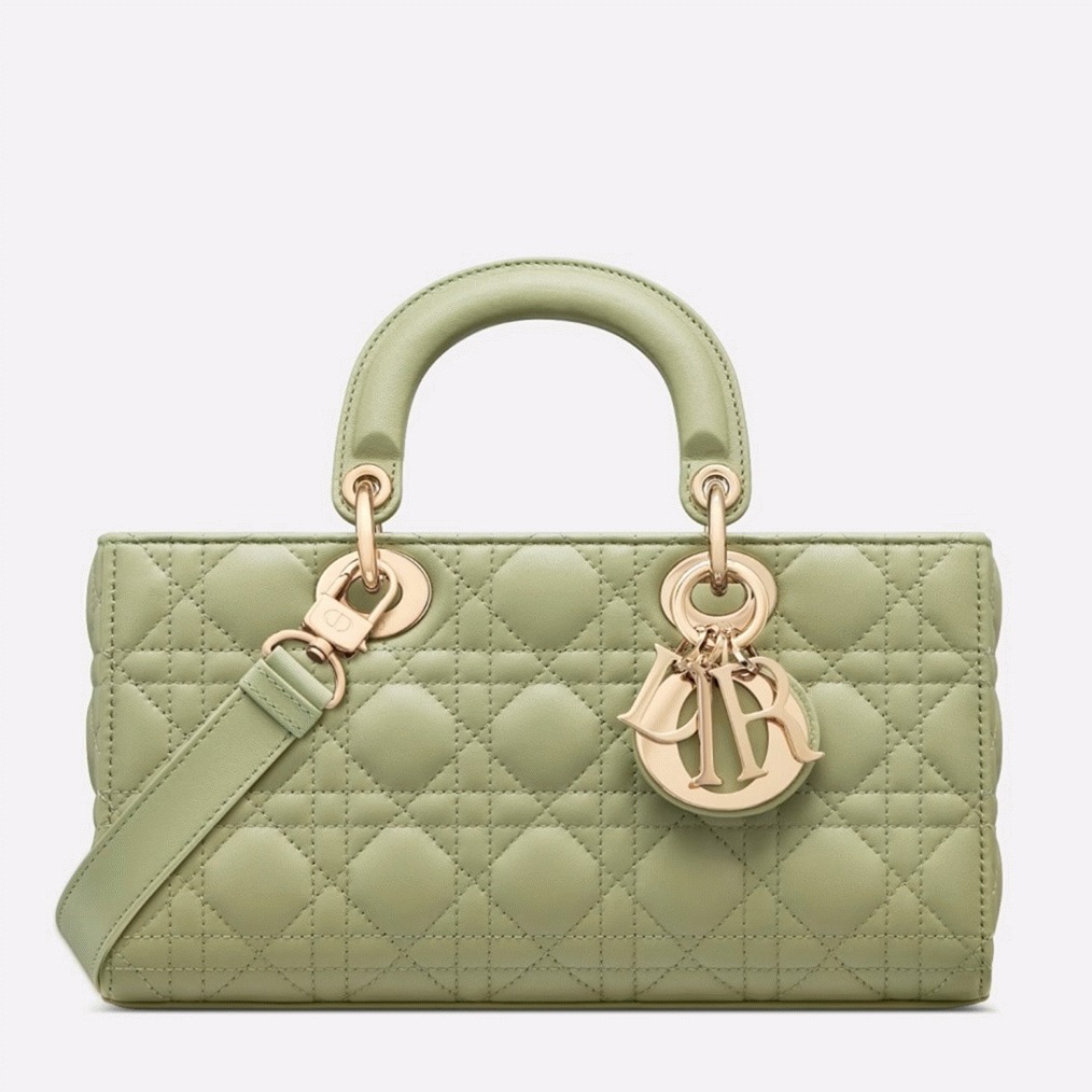 Dior Lady D-Joy Medium Bag Knockoff in Ethereal Green Cannage Lambskin