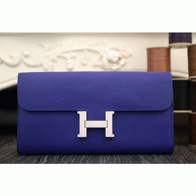 Electric blue replica Hermes Constance wallet