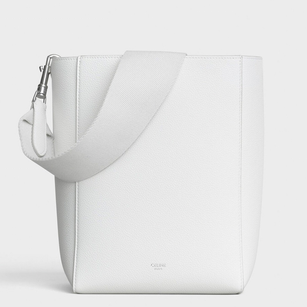 Top Quality Fake Celine Sangle Small Bucket Bag In White Calfskin
