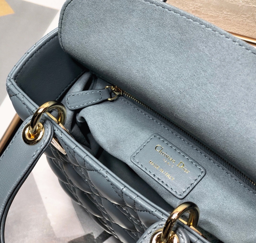 Dior Small Lady Dior My ABCDior Bag Replica in Sky Blue angle 3