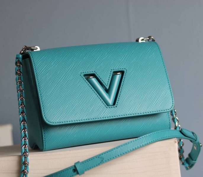 Louis Vuitton Epi Leather Twist MM Bag In Celestial Blue angle 3