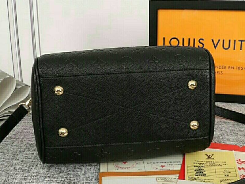 Louis Vuitton Monogram Empreinte Speedy Bandouliere 25 Handbag In Black angle 4