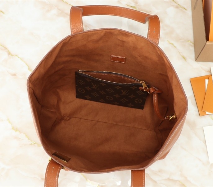 Louis Vuitton Low Key Cabas MM Bag In Cognac Brown angle 5