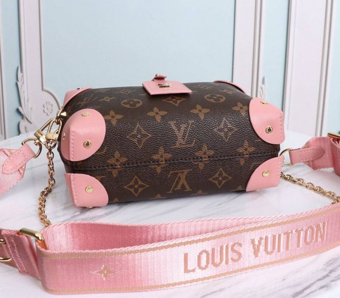Louis Vuitton Monogram Canvas Petite Malle Souple Handbag In Peche angle 4