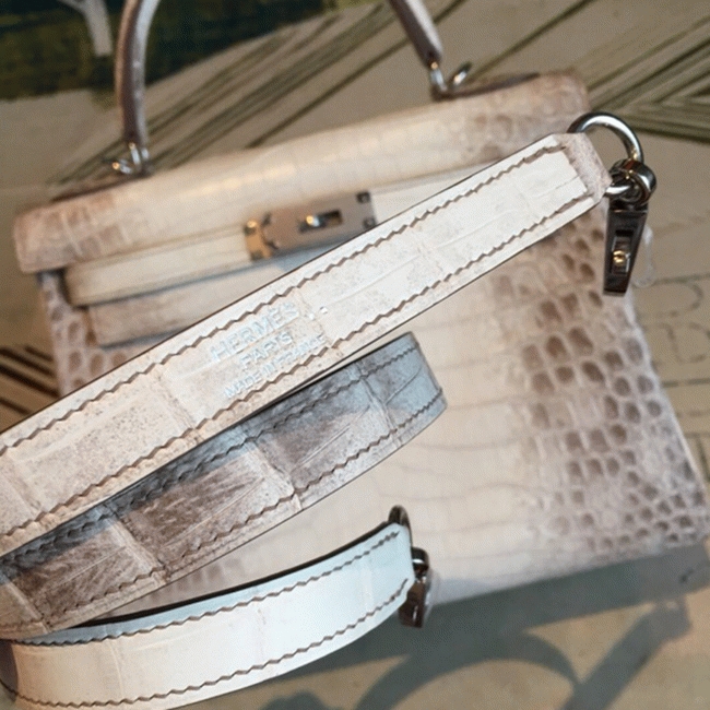 Himalaya Niloticus Crocodile Replica Hermes Kelly 28cm Rare Edition angle 3