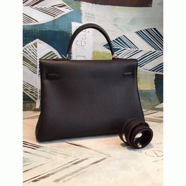 Cafe Clemence Replica Hermes Kelly 35cm Handbag Elegant Brown angle 3