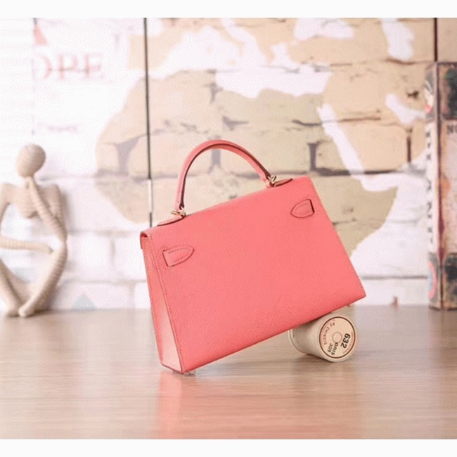Flamingo Epsom Imitation Budget Hermes Kelly 20cm Purse angle 3