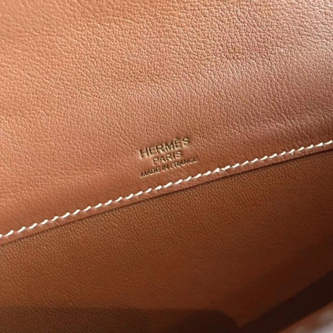 Gold Swift Knockoff Hermes Kelly Cut Clutch Sophisticated Clutch angle 3